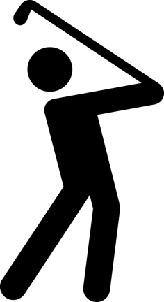 Golf Player Outline Svg File, Free Vectors File